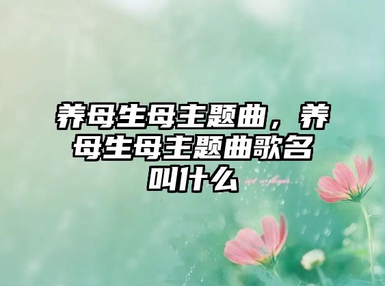 養(yǎng)母生母主題曲，養(yǎng)母生母主題曲歌名叫什么